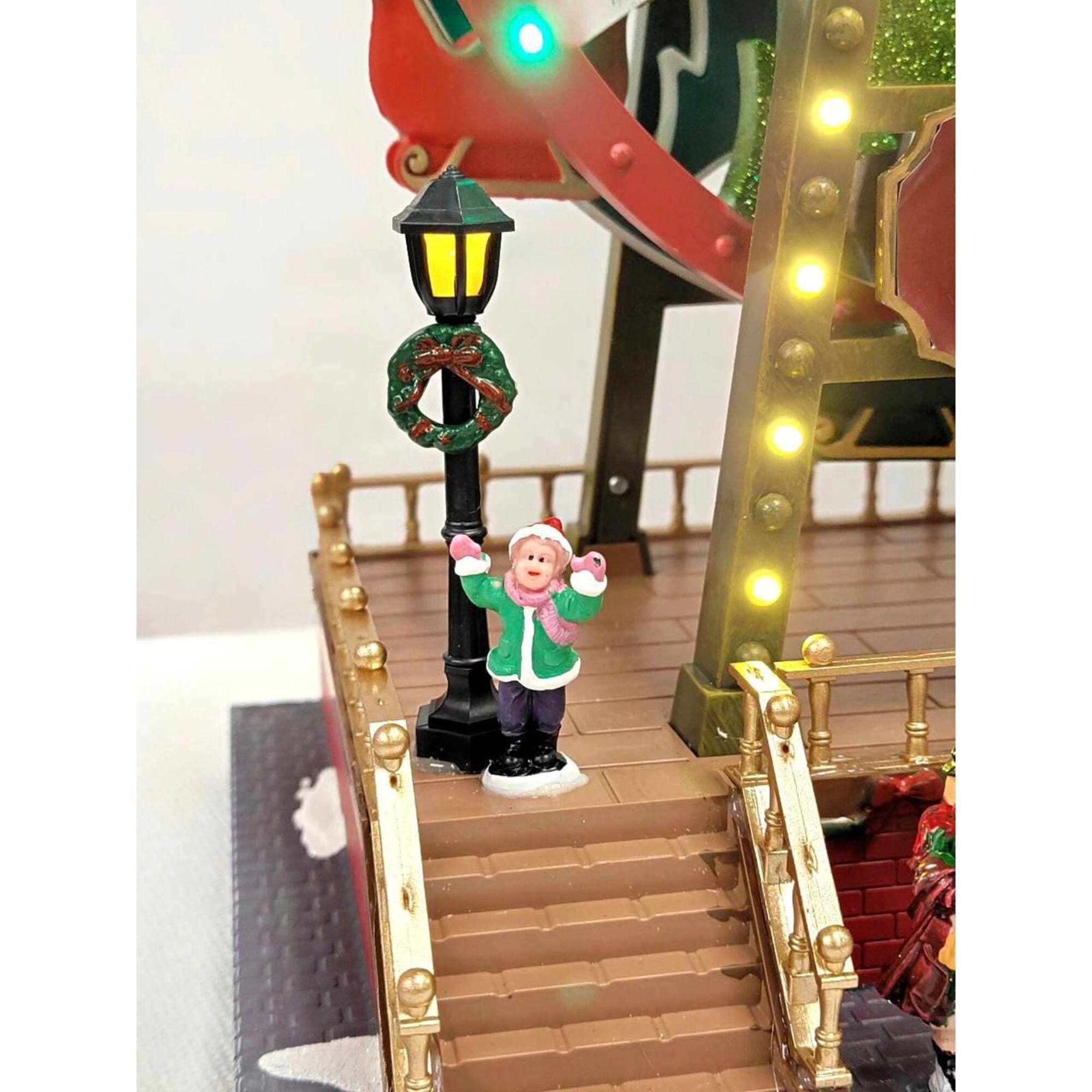 Wizardi 13" Lighted Musical Christmas Ferris Wheel with Motion